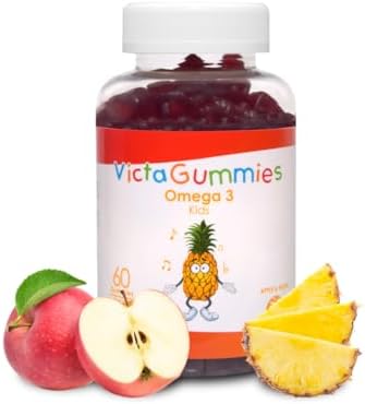 Dr. T VictaGummies Omega 3 Gummies – DHA for Brain & Eye Health – Naturally Flavored, – Supports Focus, Cognitive Function & Attention – Children’s Supplement – 60 Gummies (1 Pack)