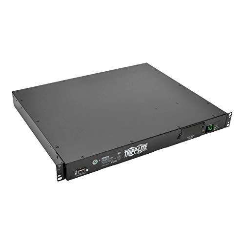 Tripp Lite Metered PDU with ATS, 2/2.4KW Single Phase, 200/240V, 10 Outlet (C13), 2 C14 Input, 3.6M Cords 1U Rack-Mount Power, TAA (PDUMH15HVAT)