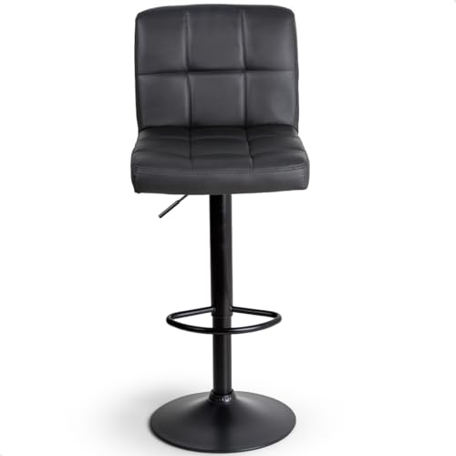 Banquetas Gomos Confort Giratória Estofada Cozinha Kit 02 Un (Preta)