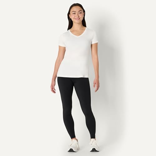 Image of Amazon Essentials Women's Active Quick Dry Tech Stretch Short-Sleeve V-Neck T-Shirt (Available in Plus Size), Pack of 2