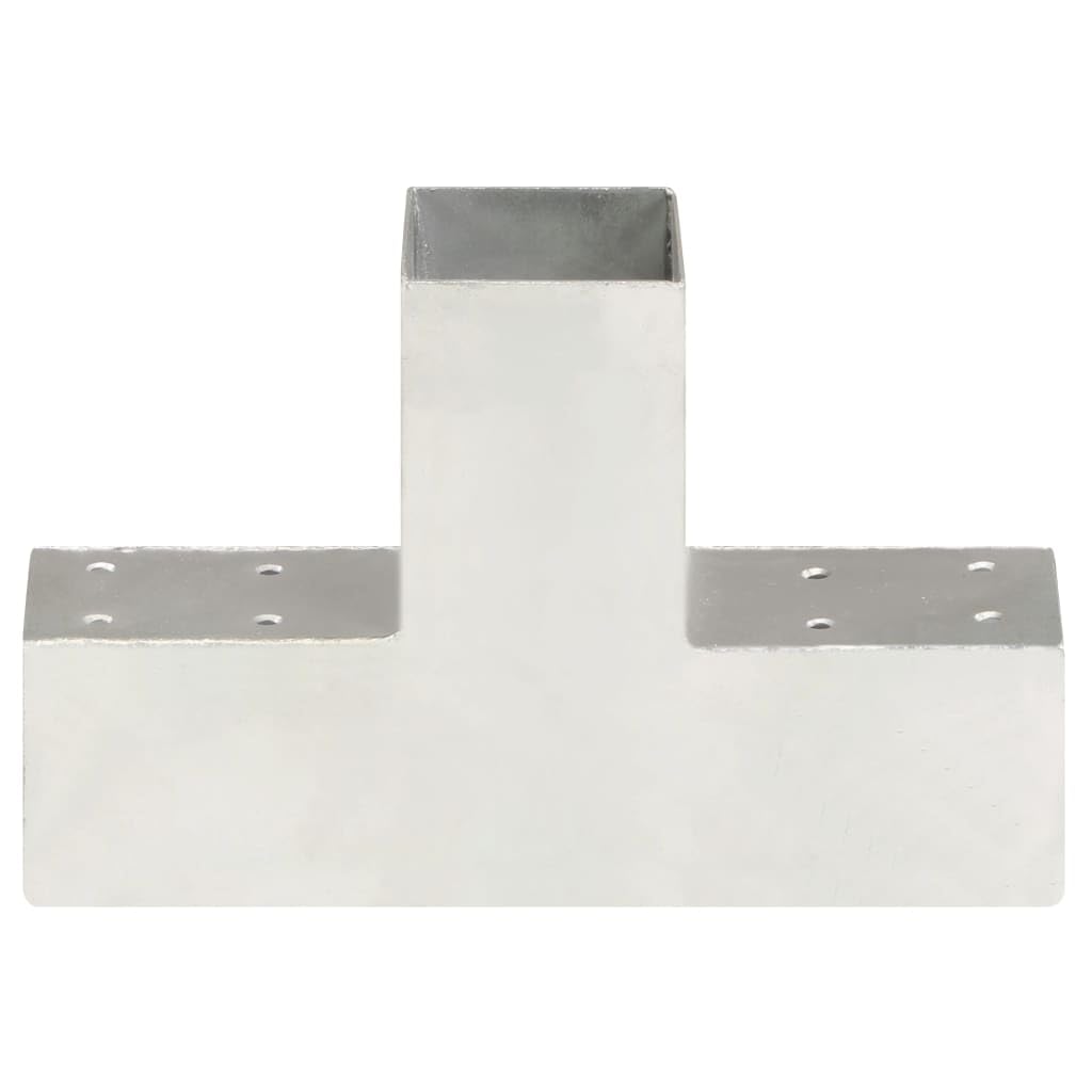 vidaXL 4X Conectores de Postes en Forma de T Jardín Patio al Aire Libre Estacas Exterior Valla Cerca Separador Metal Galvanizados 71x71mm