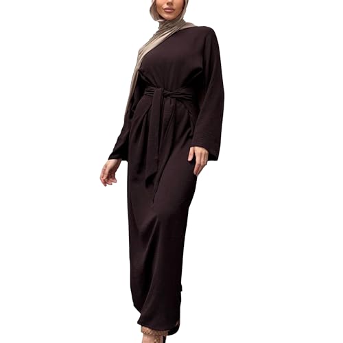 Jazvano Abaya Kleid für Muslim Eid Gebet Kleid Dubai Maxi Kaftan Islamischer Salah Tageskleid Weiche Muslimische Frauen Kleidung