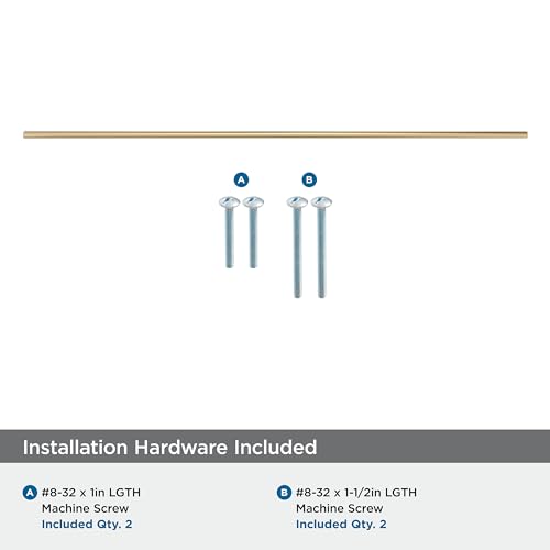 Image of Amerock 30-1 /4 inch Bar Pulls Champagne Bronze Drawer Pull | 30-1 /4 inch (768mm) Center-to-Center Mounting Distance and 33-7 /16 inch Overall Length, Durable Carbon Steel Cabinet Hardware