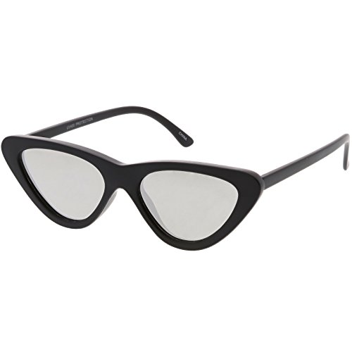 Image of zeroUV Women's Small Thick Neutral Colored Flat Lens Cat Eye Sunglasses 51mm