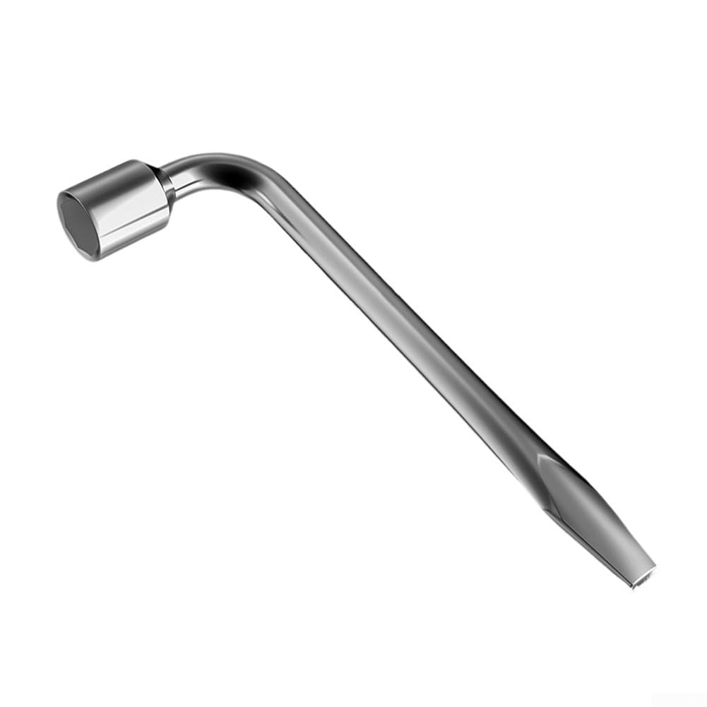 Lecreatekit Radmutternschlüssel, ausziehbarer Teleskopgriff, 22 mm, 23 mm, 24 mm, Steckschlüssel, strapazierfähig, Auto-Reifenwechselwerkzeug, Silber, 28 cm (3 Stück)