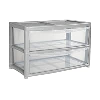 SIDSONS Jumbo Chest 4 Drawers Storage Unit, Plastic Drawers Home Office Closet Bedroom Dorm, Modular Storage Tower Cabinet Nursery School Storage Solution