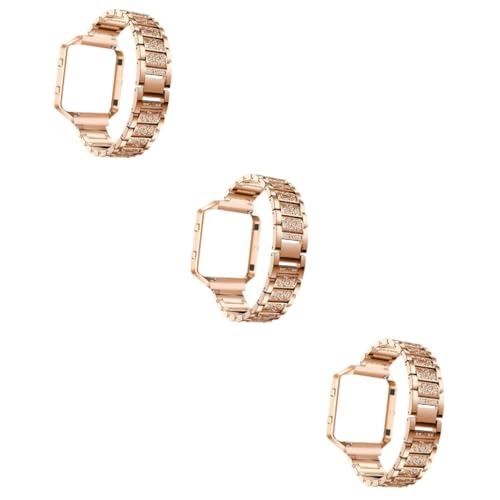 Bracelet montre métallique rose doré avec cadre pour Blaze HR par Jojofuny