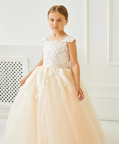 Flower Girls Dress for Wedding Long Tulle First Communion Dress with Embroidery Birthday Party Dress PY1753