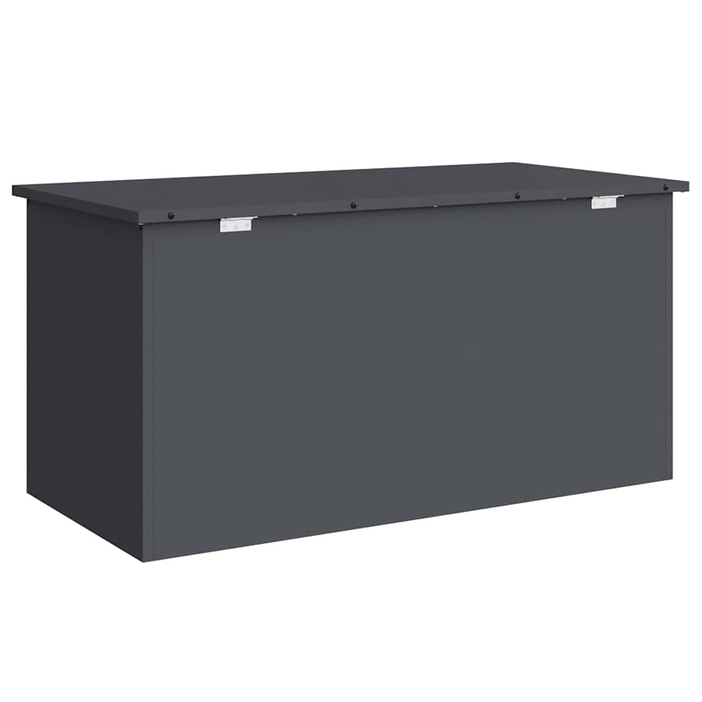 Cassa Da Giardino In Acciaio Antracite 100 x 50,5 x 50 cm | Resistente alle intemperie, coperchio a gas, per esterni, design industriale, 17 kg