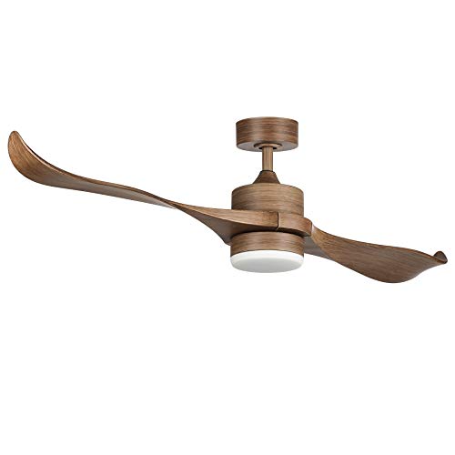 image for CO-Z 52-Inch Ceiling Fan with 2 Walnut Color ABS Blades and White Glas