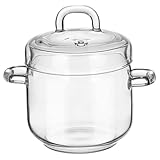 Mini marmite à mijoter 350 ml en verre transparent avec poignée et couvercle casseroles en verre résistantes à la chaleur pour la cuisson sur la cuisinière la soupe le thé au lait