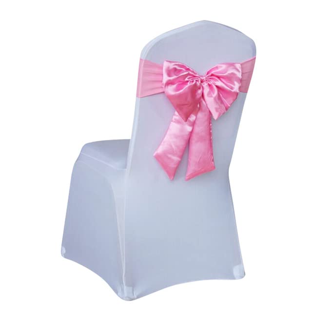 Spandex Chaise Sash Papillon Style Satin Noeud Papillon Sash Fit Toutes Les Chaises Spandex Mariage Hôtel Fête Chaise Sash-Rose