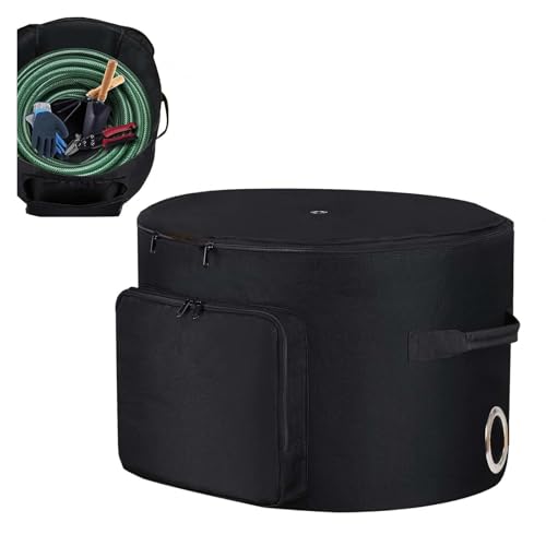 Garden Hose Box Bag Holds 150 ft Hose, Garden Hose Basket with Hose Entry Hole for Yards, Patios, and Garden Sheds
