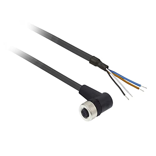 Câble Schneider XZCP1241L10 M12 femelle coudé anti-torsion 4 broches 10m