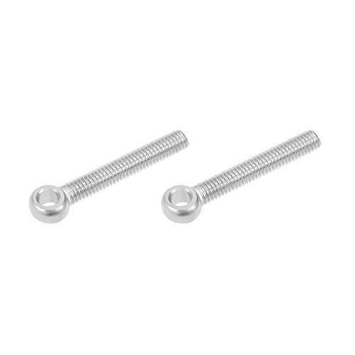 Image of METALLIXITY Shoulder Swing Lifting Bolt (M6x40mm) 2Pcs, 304 Stainless Steel Eye Bolts - for Home Renovation, Pipeline Gate Valves Fasteners, Silver