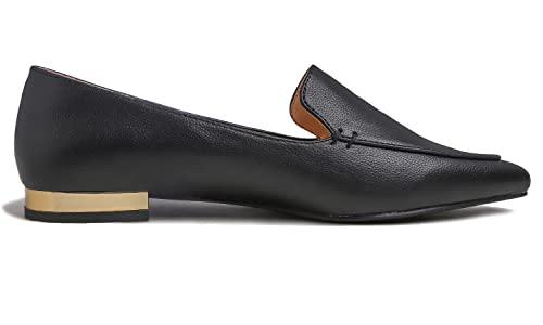 Image of FEVERSOLE Women's Loafer Flat Pointed Deco Low Heel Fashion Slip On Dress Driving Office Shoes