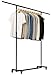 CLP Appendiabiti con Ruote Stabile Soran, Asta Regolabile in Altezza e Pieghevole, Stand Appendiabiti Metallo Nero, Dimensione:150x50x188 cm immagine