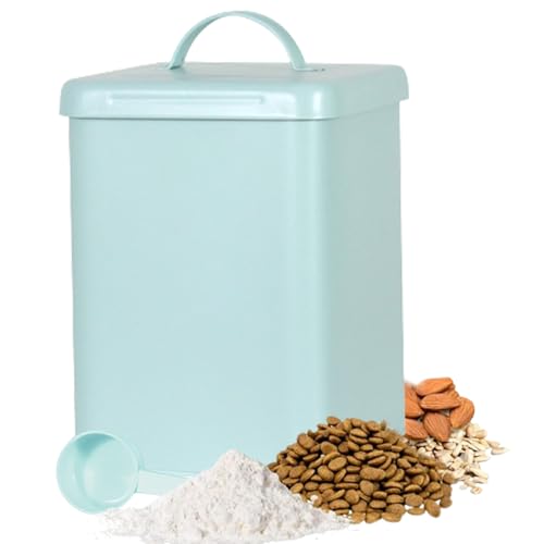 Syfunlv Contenitore in Metallo per detersivo, Coperchio per bidone della biancheria, Polvere da 6 l, Misurino, Impermeabile e antiruggine