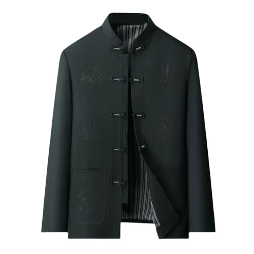 Chaqueta de manga larga de estilo chino ideal para meditación urbana y eventos culturales