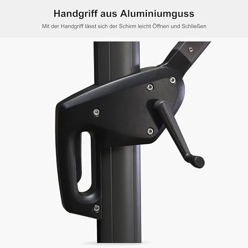 Rechteckiger Ampelschirm PURPLE LEAF 250 x 250 cm für Garten und Terrasse