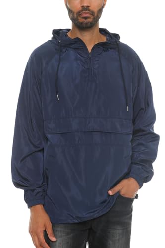 Image of WEIV GEAR Men's Full Zip Hooded Lightweight Windbreaker Anorak Jacket