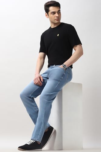 Image of Peter England Men's Regular Fit Denim Jeans for Daily Casual Wear