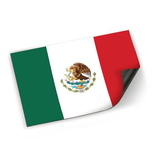 Image of Magnet Me Up Mexico Mexican Flag Car Magnet - 3x5 Inches - UV Printed Vinyl - Weatherproof, Durable Magnetic Decal - Patriotic Mexico Car Accessory - Fridge, Locker, Made in USA