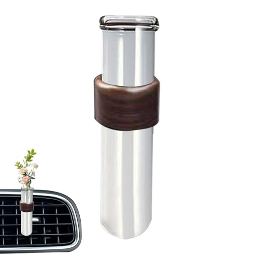 Vase à fleurs pour voiture, clip d'aération en bois, support hydroponique, accessoires de véhicule, berline, camion, tableau de bord, décoration intérieure, couleur marron