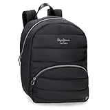 Pepe Jeans Aura Mochila Casual Negro 28x36x14 cms Poliéster 14,11L by Joumma Bags