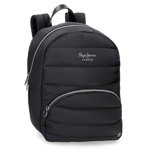 Pepe Jeans Aura Mochila Casual Negro 28x36x14 cms Poliéster 14,11L by Joumma Bags