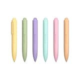 VideMundi Ballpoint Pens, Mini Cute Macaron Retractable Ballpoint Pen Set - 6 Pack | Black Ink Medium Point, Fast Drying, Portable, Comfortable Writing | Office Bible Journaling Pens (Solid Macaron)