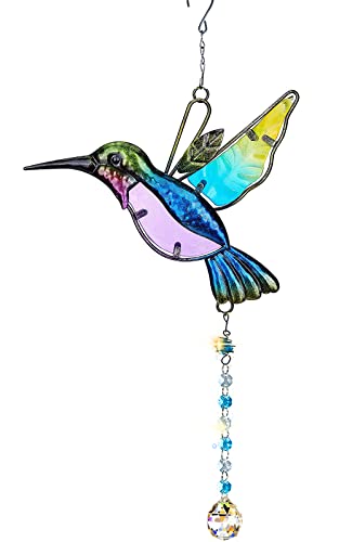 Sonnenfänger Kristall, KUWAN Sonnenfänger Fenster Deko,Kristalle Deko Anhänger Garten Dekoration Kolibri-Form