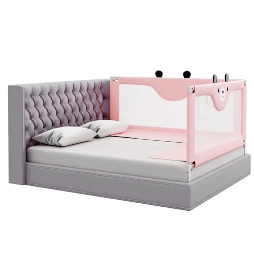 Image of Safe-O-Kid 1-Year Warranty 6 Feet /180 Cms Metal Baby Bed Rail with Adjustable Height, Baby Safety Bed Railing for Secure Sleep, Bed Guard for Babies, Pink-Pack of 2