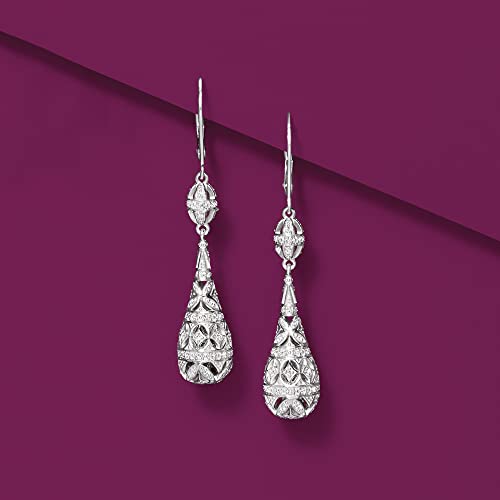Ross-Simons 0.20 ct. t.w. Diamond Teardrop Earrings in Sterling Silver3