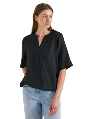 Cecil Kurzarm Bluse mit Split Neck Palm Breeze Green XL – Ansicht 1