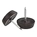 TOVOT 100PCS 15MM Nail-on Furniture Glides Small Round Chair Sliders Furniture Sliders for Hardwood Floor (Brown)