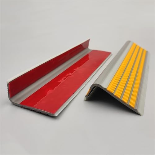 DFSGEP PVC 粘着式 夜光階段段差 マルチカラー 1メートル/枚 カット可能 5×2.5cm 1.97×0.98インチ 滑り止めエッジトリム 階段ステップ スロープ 床 木製 大理石 タイル用(Yellow,5 meters/196.8 inche