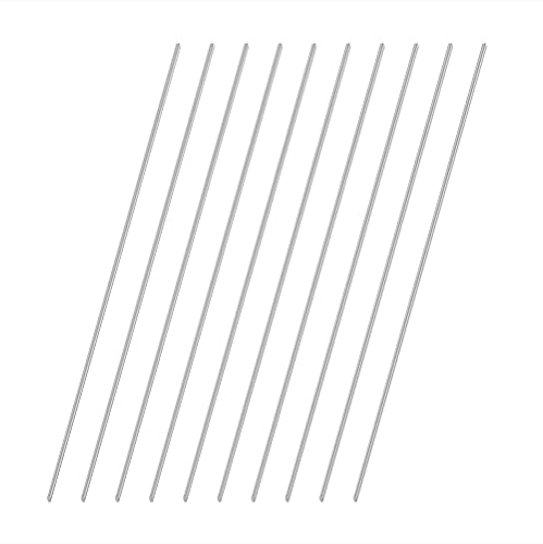 1mm x 200mm 304 Stainless Steel Round Rod, Metal Solid Shaft Rods Lathe Bar Stock for DIY Crafts Model Car Helicopter Airplane 10pcs