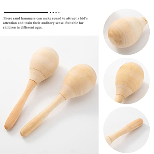 Vaguelly 24Pcs Diy Wooden Maracas, Unfinished Hand Painted Maracas, Blank Sand Hammers, Mexican Fiesta Maracas Musical Instruments For Adults Party Kindergarten #TOP6