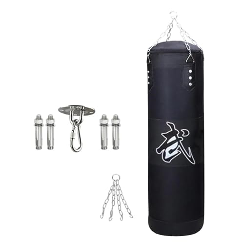 HESHUYAN Saco De Boxeo Adulto Saco de Boxeo Saco de Boxeo Entrenamiento Fitness Saco de Boxeo sin Relleno Saco de Arena de Boxeo para Saco Boxeo Adulto(Black 120cm)
