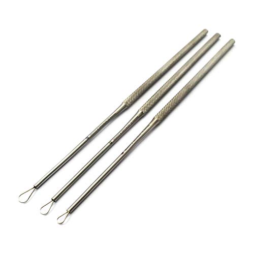 Set of 3 Medical Ear Cleaner Ear Wax Removal Kit Cleaning Ear Pick Curette Remover Tool Billeau Loops - Image 3
