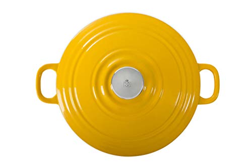 BK Cookware Dutch Oven, Cast Iron Casserole Dish with Lid, Enamelled Coating - Induction & Oven Safe Cookware - 28 cm/6.7 Litre, Sunny Yellow 3 Gallery Image