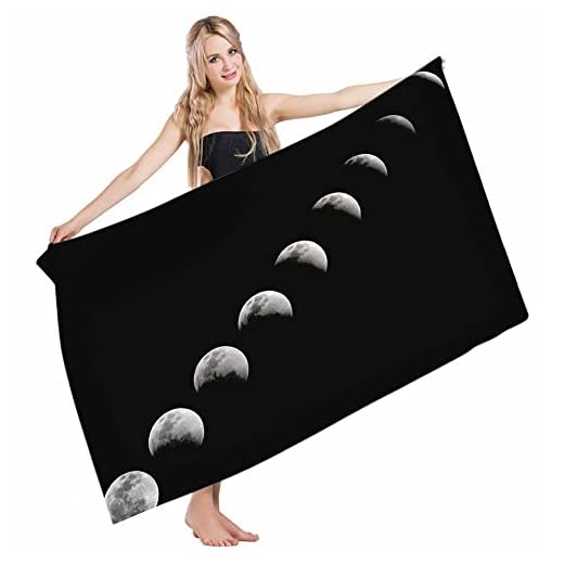 Vuxna barn strandhandduk måne en månföränderlig fas av månen astronomi universum badhanddukar sandsäker gymhandduk lätt sporthandduk för kvinnor män pojkar flickor