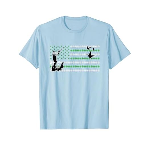 Hunting Duck With Gun St Patricks Day USA Flag Hunter T-Shirt