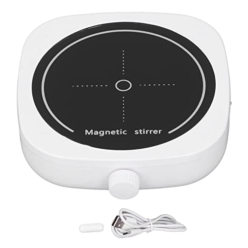 Compatto: piccolo agitatore magnetico, risparmia spazio di lavoro, facile da riporre, grande capacità, volume massimo di agitazione di 1 litro, può essere utilizzato per contenitori di diverse dimensioni, leggero e portatile.
