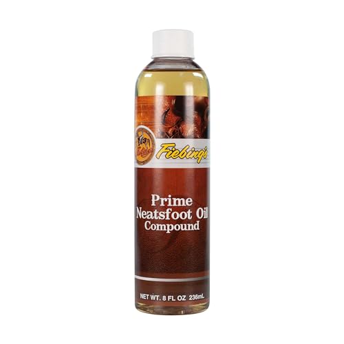 Fiebings Prime Neatsfoot Oil 8 oz - Leather Conditioner & Preservative with Synthetic & Natural Animal Oil - Waterproof Soften Restore & Strengthen Leathercraft Shoe Boot Saddle Couch Purse