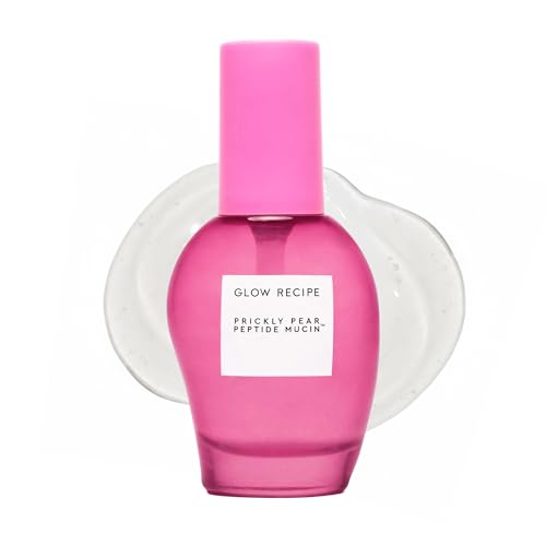 Glow Recipe Prickly Pear Peptide Mucin - Vegan Snail Mucin Face Serum to Hydrate & Repair Skin Barrier with Pore Refining Bio-Active Peptides & Deep Hydration - Glass Skin Korean Skincare (40ml)
