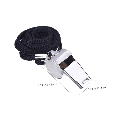 6 silbatos de acero inoxidable con cordón para árbitros y entrenadores miniatura 2