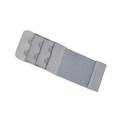 AMSLSIU Sangle d'extension Soutien-Gorge Boucle d'extension 2 Crochets Soutien-Gorge Intime Boutons Extensibles Clips Gadgets de Remplacement 3 rangées, Gris Argent