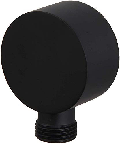 Codo de suministro de agua de latón macizo para montaje en pared, acabado negro mate